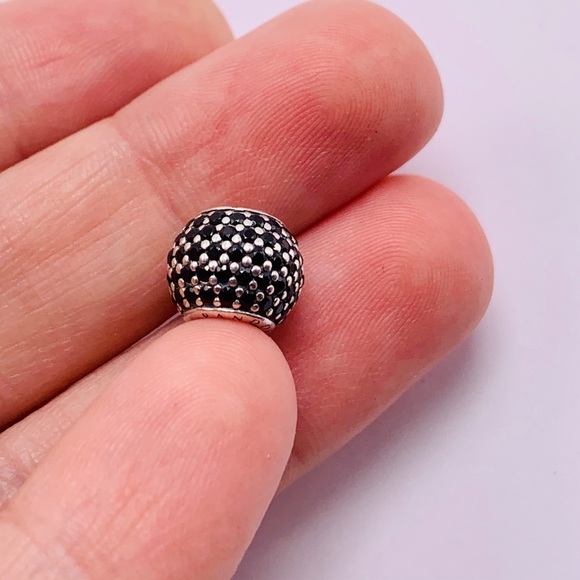 EUC Pandora 791051NCK Sterling Silver Pave Lights Bead w/ Black Nano Crystal - Picture 7 of 12